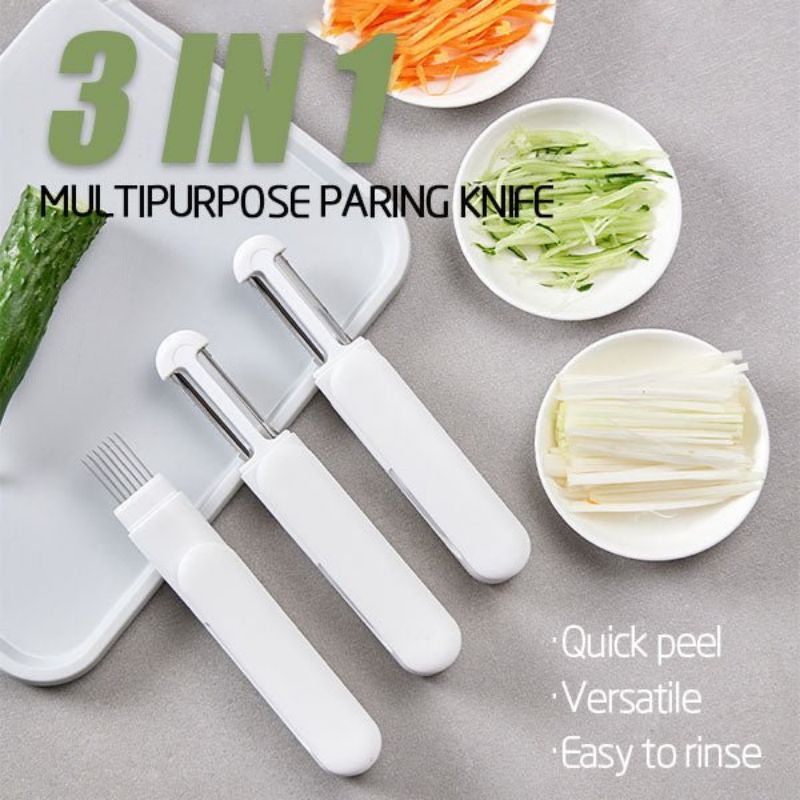 3-in-1 Multi-function Peeling Knife Fruit Grater Scraper Kitchen Tools