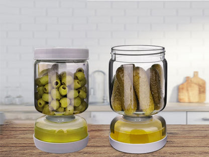 Convenient Pickle and Olive Jar with Fork