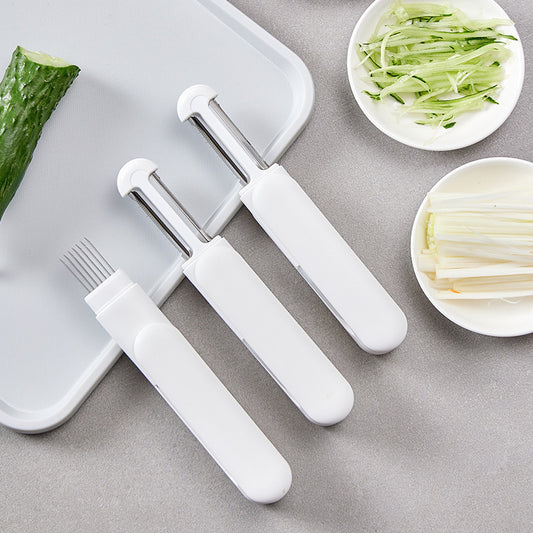 Ultimate 3-In-1 Kitchen Pro: The All-in-One Stainless Steel Peeler, Slicer, and Grater - KitchenEase