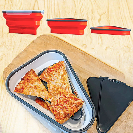 izzaPro Space-Saving Pizza Storage System with Microwavable Serving Trays - KitchenEase